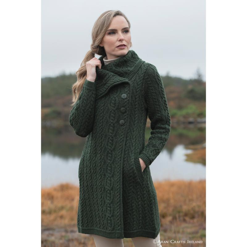 Merino Wool Ladies Aran Coat